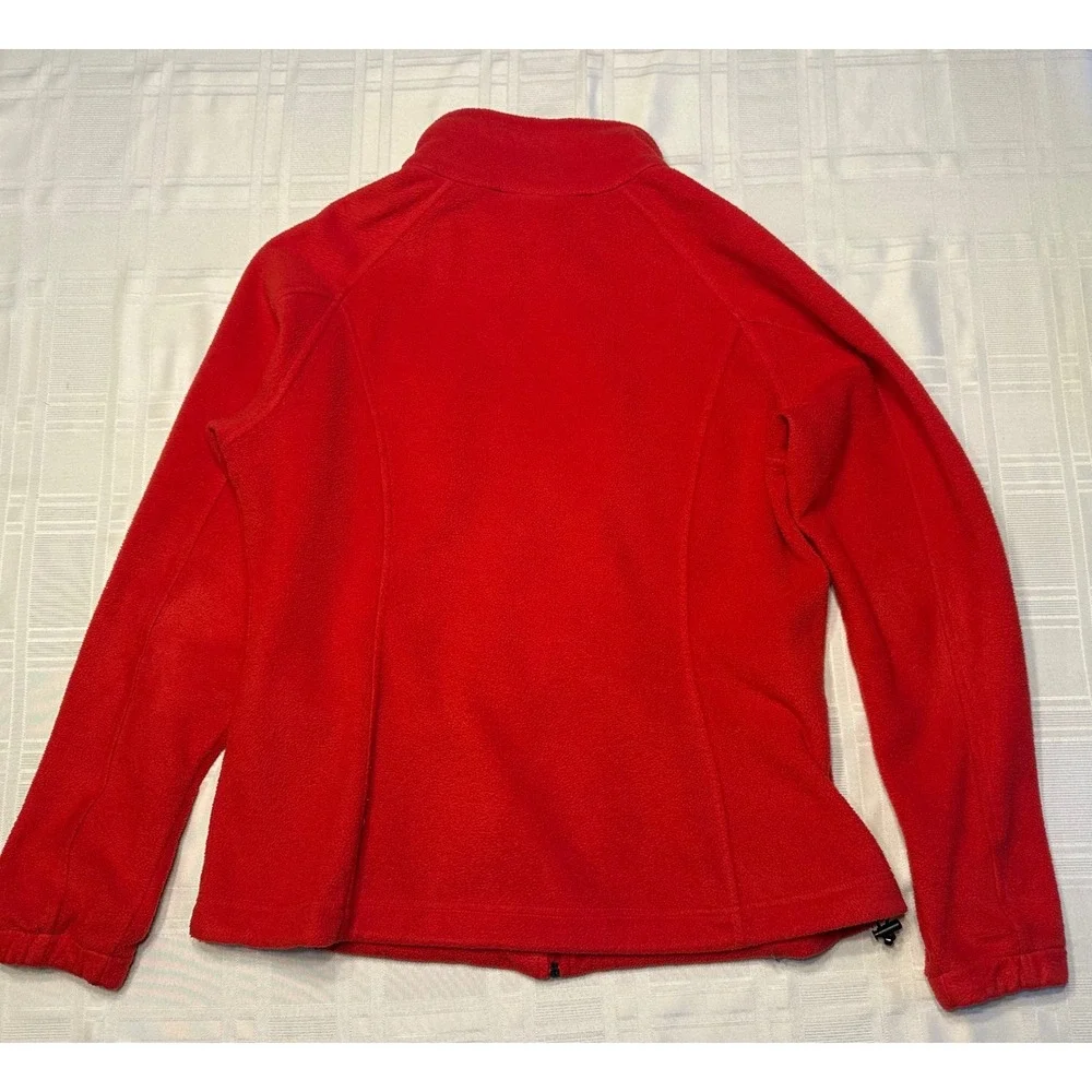Columbia Fleece Jacket Mens XL Red Benton Springs Full Zip Outdoor Warm Layer